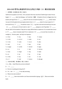 2024-2025学年山东省枣庄市台儿庄区八年级（上）期末英语试卷(含详细答案解析)