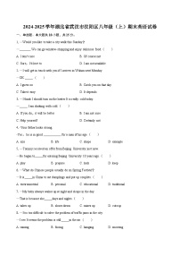 2024-2025学年湖北省武汉市汉阳区八年级（上）期末英语试卷(含详细答案解析)