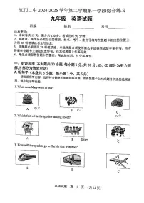 广东省江门市第二中学2024-2025学年九年级下学期第一次月考英语试题