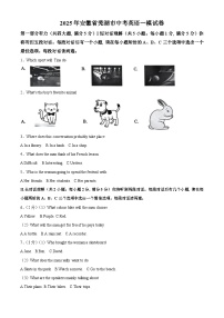 2025年安徽省芜湖市中考一模英语试题（原卷版+解析版）