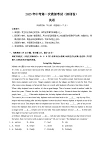 2025年中考第一次模拟考试卷：英语（深圳卷）（解析版）