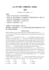 2025年中考第一次模拟考试卷：英语（深圳卷）（解析版）