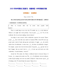 2025年中考英语二轮复习：语篇填空 中考真题练习题（含答案解析）