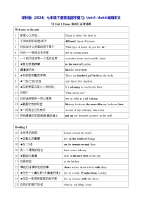 译林版（2024）七年级下册英语期中复习：Unit1-Unit4词组讲义