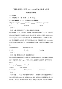 广西防城港市上思县2023-2024学年八年级下学期期中英语试卷（解析版）