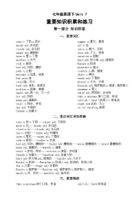 初中英语人教版（2024）七年级下册（2024）Unit 7 A Day to Remember课后作业题