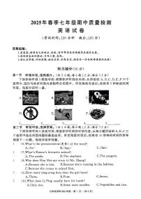 湖北省武汉市部分学校2024-2025学年七年级下英语期中试卷