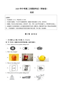 2025年中考第二次模拟考试卷：英语（青海卷）（考试版）