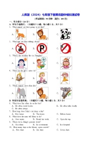 人教版（2024）七年级下册英语期中模拟测试卷（含答案）