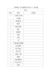 （译林版）七年级英语下册Unit 1练习题