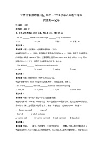 甘肃省张掖市甘州区2023-2024学年八年级下学期期中英语试卷（解析版）