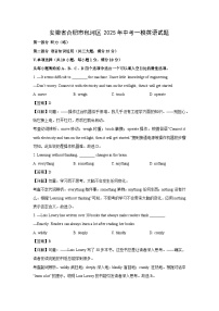 安徽省合肥市包河区2025年中考一模英语试题（解析版）