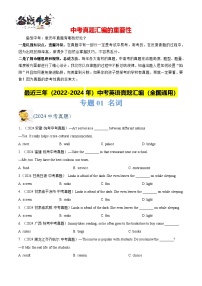 专题01 名词-【真题汇编】最近3年（22-24）中考英语真题分类汇编（全国通用）