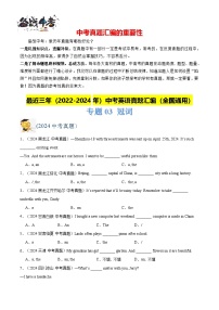 专题03 冠词-【真题汇编】最近3年（22-24）中考英语真题分类汇编（全国通用）
