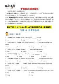 专题11 非谓语动词-【真题汇编】最近3年（22-24）中考英语真题分类汇编（全国通用）
