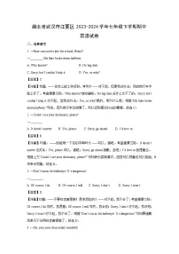 湖北省武汉市江夏区2023-2024学年七年级下学期期中英语(解析版)英语试卷