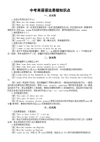 初中英语外研版2025届中考语法易错知识点汇总（共8类）