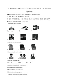 江苏省徐州市沛县2024-2025学年九年级下学期3月月考英语检测试题（附答案）