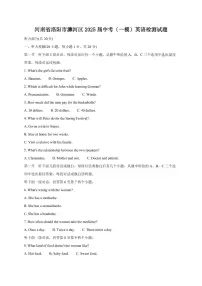 河南省洛阳市瀍河区2025届中考（一模）英语检测试题（含答案）