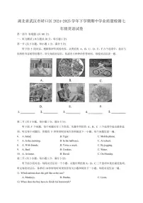 湖北省武汉市硚口区2024-2025学年下学期期中学业质量检测七年级英语试卷（含答案）