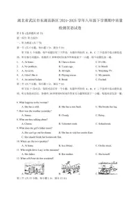 湖北省武汉市东湖高新区2024-2025学年八年级下学期期中质量检测英语试卷（含答案）