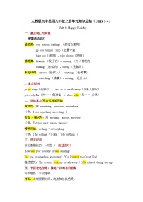 2025年人教新版八上英语期中知识复习总结学案（unit 1-4含写作指导）
