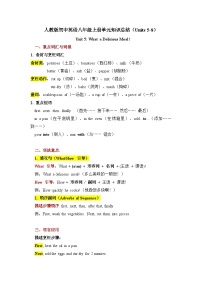 2025年人教新版八上英语期中知识复习总结学案（unit5-8）（含写作指导）