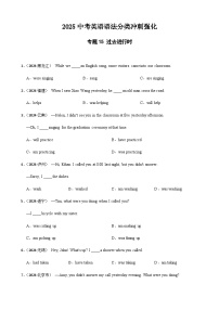 专题15 过去进行时（含答案+解析）—2025中考英语语法分类冲刺强化练习