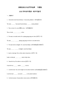 易错定语从句改写和选择   专题练    2025学年初中英语一轮中考备考