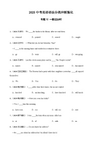 专题12 一般过去时（含答案+解析）—2025中考英语语法分类冲刺强化练习