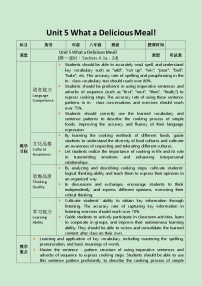 初中英语人教版（2024）八年级上册（2024）Unit 5 What a Delicious Meal!Section A1a-1d精品第1课时表格教案