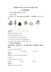 广西南宁市2024-2025学年八年级下学期期中英语试卷（解析版）