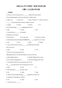 专题17主从复合句专练-冲刺2024年中考英语一轮复习语法专练(原卷版)