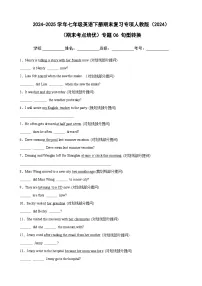 （期末考点培优）专题06 句型转换卷-2024-2025学年七年级英语下册期末复习考点培优专项人教版（2024）（含答案解析）
