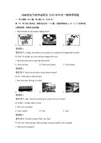 河南省驻马店市泌阳县2025年中考一模英语试题（解析版）
