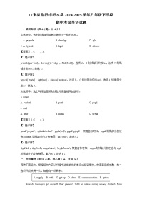 山东省临沂市沂水县2024-2025学年八年级下学期期中考试英语试卷（解析版）