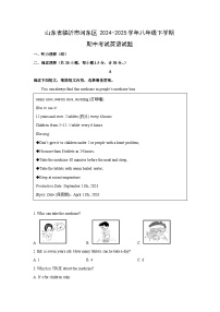 山东省临沂市河东区2024-2025学年八年级下学期期中考试英语试卷（解析版）