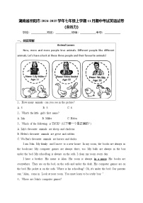 湖南省岳阳市2024-2025学年七年级上学期11月期中考试 英语试卷 (含解析)