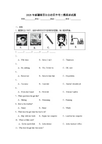 2025年新疆维吾尔自治区中考三模英语试题（无答案）
