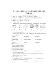 广西南宁市银海三雅学校2024-2025学年八年级上学期期中测试英语试卷