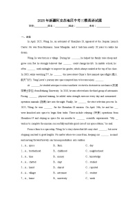 2025年新疆阿克苏地区中考三模英语试题（无答案）