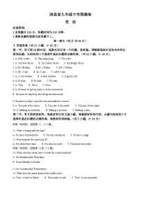 2025年陕西省咸阳市永寿县蒿店中学中考第六次模考英语试题（中考模拟）