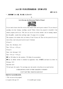 2025届中考英语模拟卷（无听力） 【河南专用】