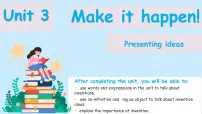 初中英语外研版（2024）八年级上册（2024）Unit 3 Make it happen!Presenting ideas教学ppt课件