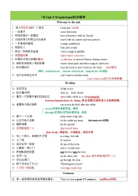 初中英语牛津译林版（2024）七年级下册（2024）Unit 8 Wonderland优秀学案