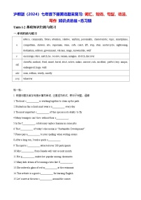 沪教版（2024）七年级下册英语期末复习：词汇、短语、句型、语法、写作 知识点总结+练习题（含答案）
