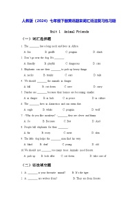 人教版（2024）七年级下册英语期末词汇语法复习练习题（含答案解析）