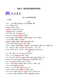 考点清单01 重点词汇拓展和短语归纳【知识清单】-2024-2025学年八年级英语下学期期末考点整理试题（含答案）（仁爱科普版）