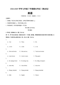 2024-2025学年七年级下学期期末考试七年级下册英语陕西期末考试含答案