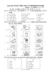 2025年哈尔滨市17中学七年级（下）6月月考英语试卷及答案